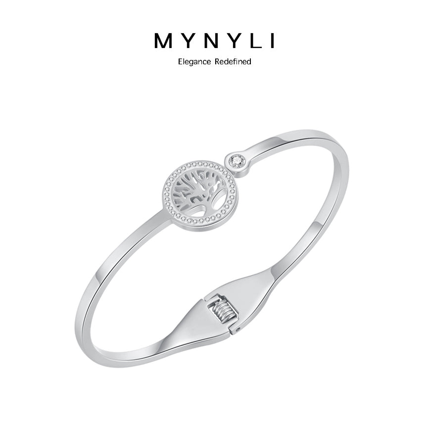 MY NYLI D'Life of Tree Bangle Titanium Steel Zirconia ( Gold, Silver, Rose Gold )