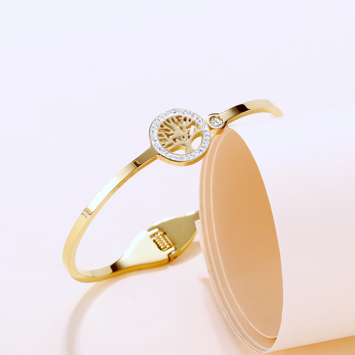 MY NYLI D'Life of Tree Bangle Titanium Steel Zirconia ( Gold, Silver, Rose Gold )