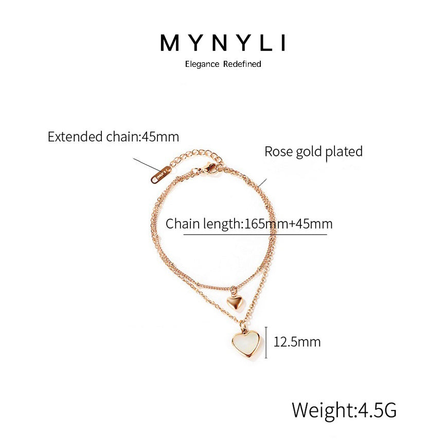 MY NYLI D'Loving Double Layer Chain Bracelet Titanium Steel  ( Silver, Rose Gold )